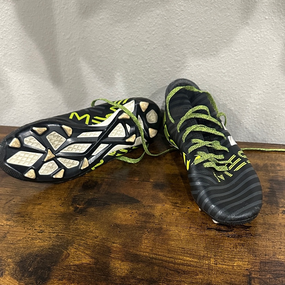 NEW YEAR SALE 20% OFF Kids Black and Green Messi soccer cleats